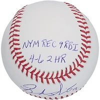 Balle de baseball autographiée de Brandon Nimmo des Mets de New York avec inscriptions multiples - Édition limitée à 25 exemplaires