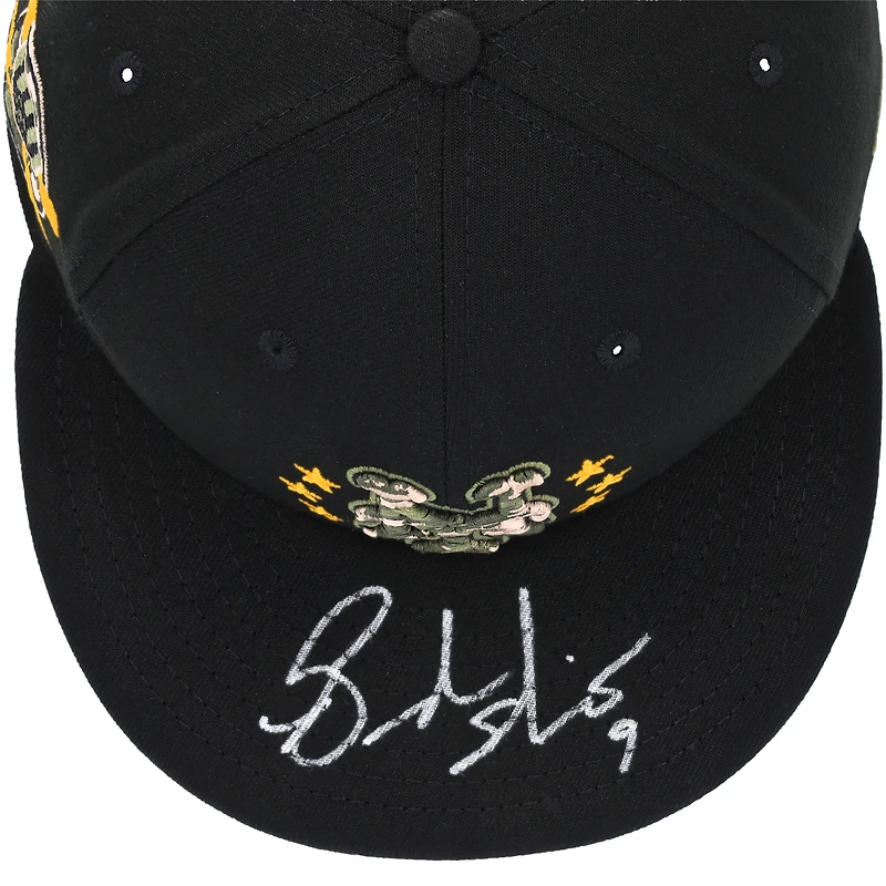 Brandon Nimmo New York Mets Autographed Game-Used Black New Era Cap from the 2024 MLB Season