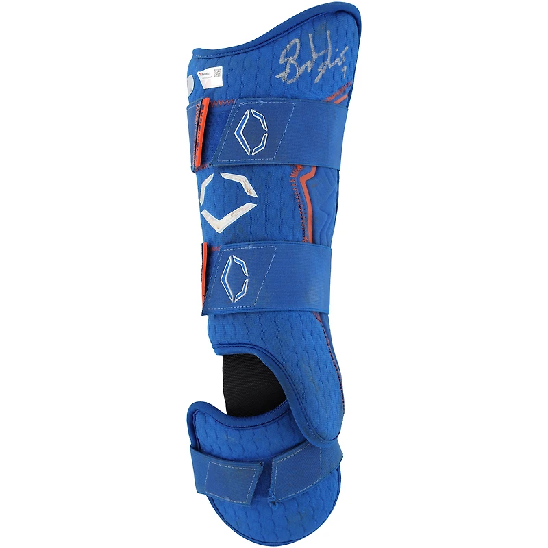 Brandon Nimmo New York Mets Autographed Game-Used Blue Evoshield Shin Guard vs. San Francisco Giants on July 2, 2023