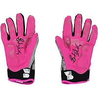 Brandon Nimmo New York Mets Autographed Game-Used Gray/Pink Bruce Bolt Batting Gloves from the 2024 MLB Season