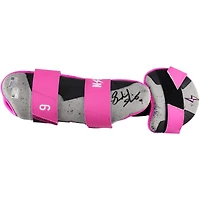 Brandon Nimmo New York Mets Autographed Game-Used Gray/Pink Bruce Bolt Leg Guard from the 2024 MLB Season