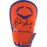 Protège-main orange EvoShield autographié et utilisé en match par Brandon Nimmo des Mets de New York lors de la saison 2024 de la MLB