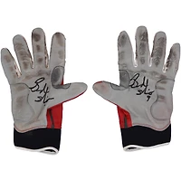 Gants de frappe Bruce Bolt rouges autographiés par Brandon Nimmo des New York Mets lors de la saison 2023 de la MLB - RG13308663-64
