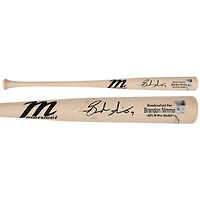 Bâton de baseball Tan Marucci autographié par Brandon Nimmo des New York Mets lors de la saison 2023 de la MLB - RG13308673