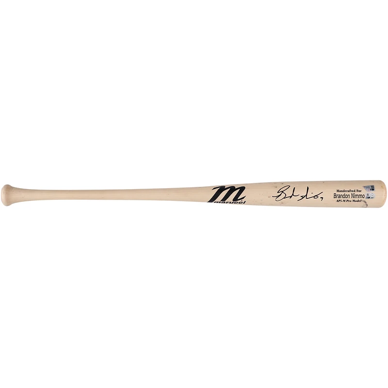 Brandon Nimmo New York Mets Autographed Game-Used Tan Marucci Bat from the 2023 MLB Season - RG13308673