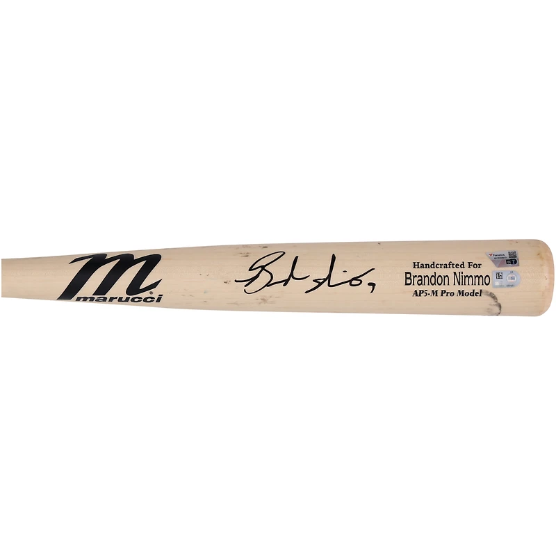 Brandon Nimmo New York Mets Autographed Game-Used Tan Marucci Bat from the 2023 MLB Season - RG13308673