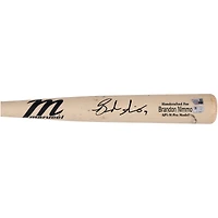 Brandon Nimmo New York Mets Autographed Game-Used Tan Marucci Bat from the 2023 MLB Season - RG13308673