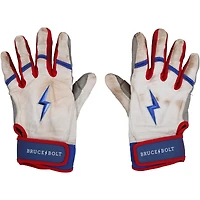 Brandon Nimmo New York Mets Autographed Game-Used White Bruce Bolt Batting Gloves from the 2023 MLB Season - RG13335522-23