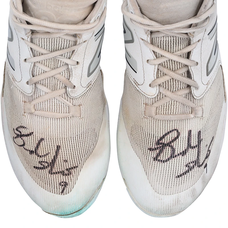 Brandon Nimmo New York Mets Autographed Game-Used White New Balance Cleats from the 2024 MLB Season