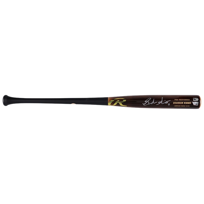 Brandon Nimmo New York Mets Autographed Player-Issued Brown/Black Rawlings Bat from the 2024 MLB Season