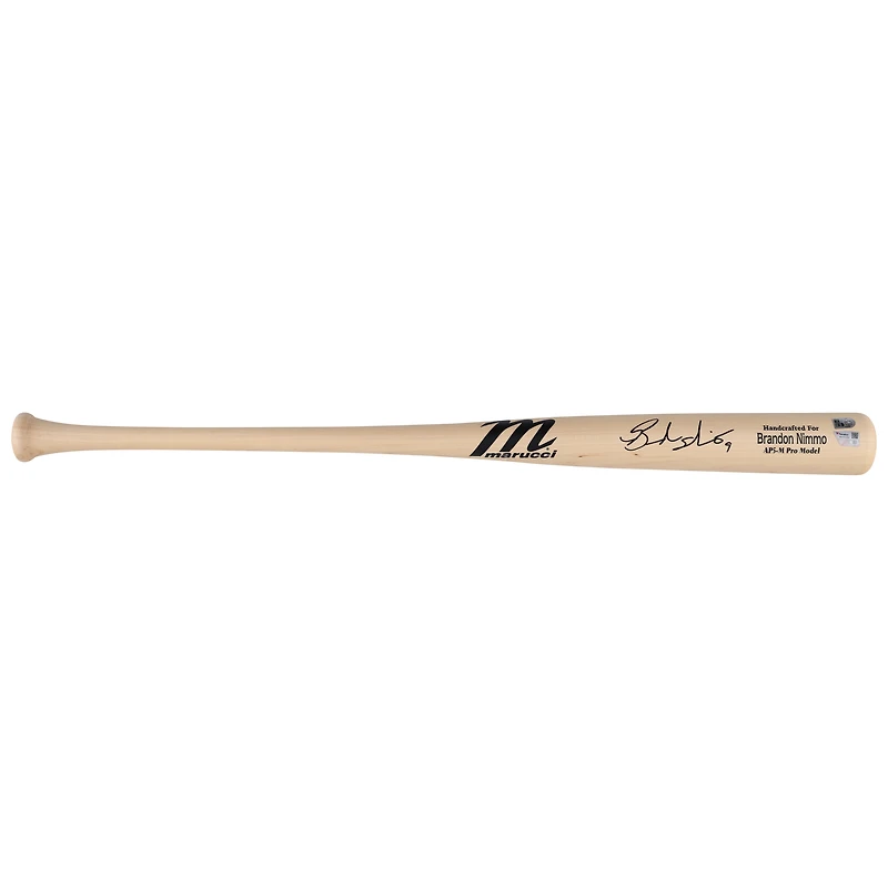 Brandon Nimmo New York Mets Autographed Player-Issued Tan Marucci Bat from the 2024 MLB Season