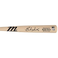 Bâton Marucci beige autographié par Brandon Nimmo, joueur des Mets de New York, saison 2024 de la MLB