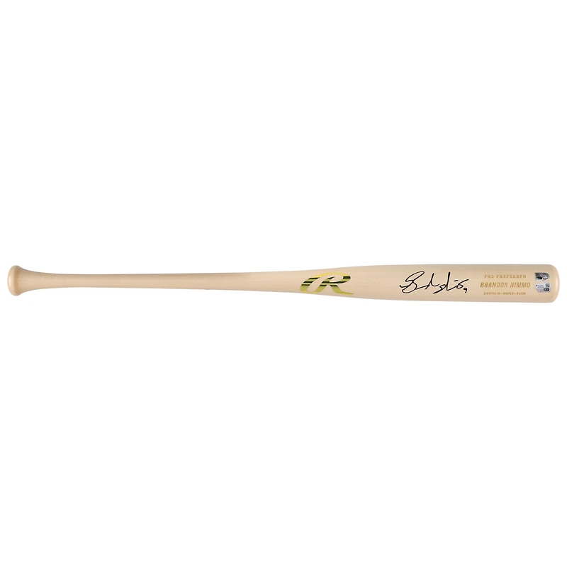 Brandon Nimmo New York Mets Autographed Player-Issued Tan Rawlings Bat from the 2024 MLB Season