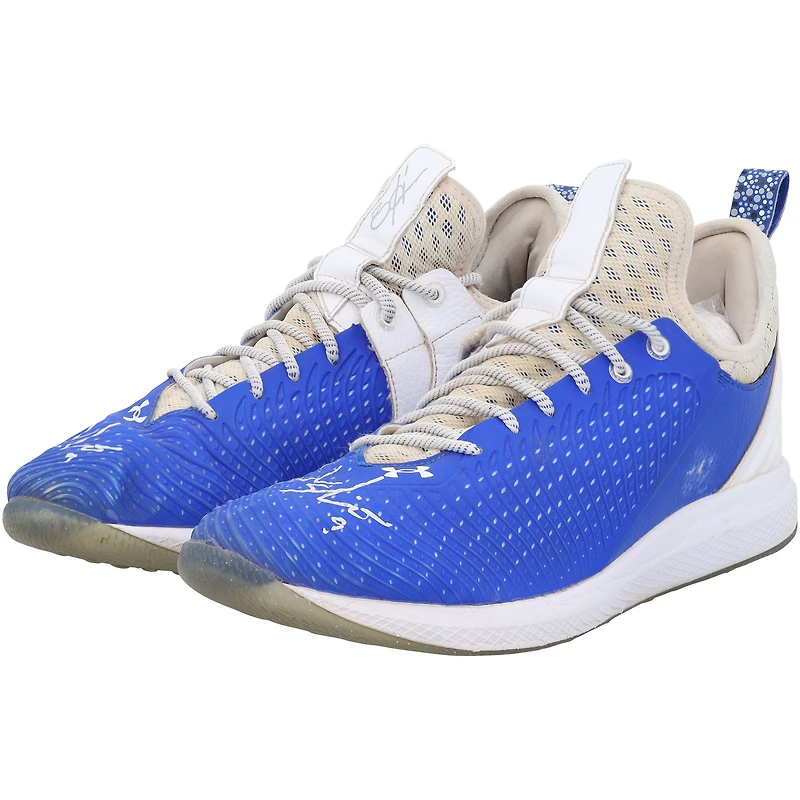 Brandon Nimmo New York Mets Autographed Player-Worn Blue and White Under Armour Shoes from the 2023 MLB Season