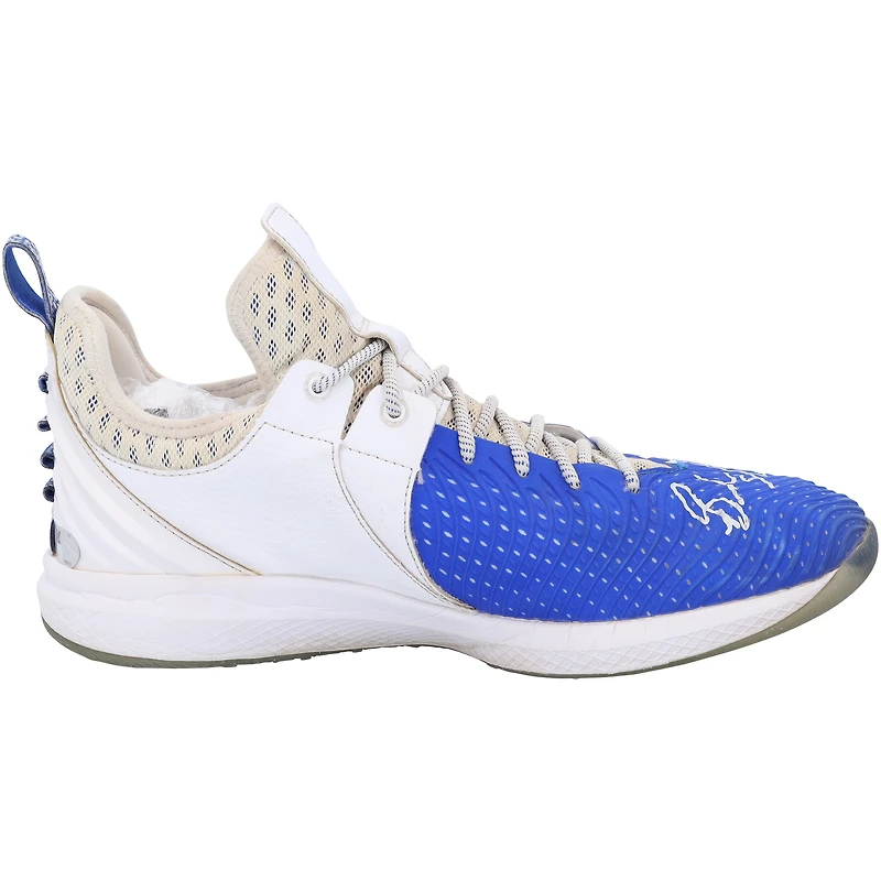Brandon Nimmo New York Mets Autographed Player-Worn Blue and White Under Armour Shoes from the 2023 MLB Season