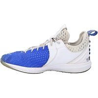 Chaussures Under Armour bleues et blanches autographiées par Brandon Nimmo des New York Mets lors de la saison 2023 de la MLB