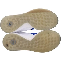 Chaussures Under Armour bleues et blanches autographiées par Brandon Nimmo des New York Mets lors de la saison 2023 de la MLB