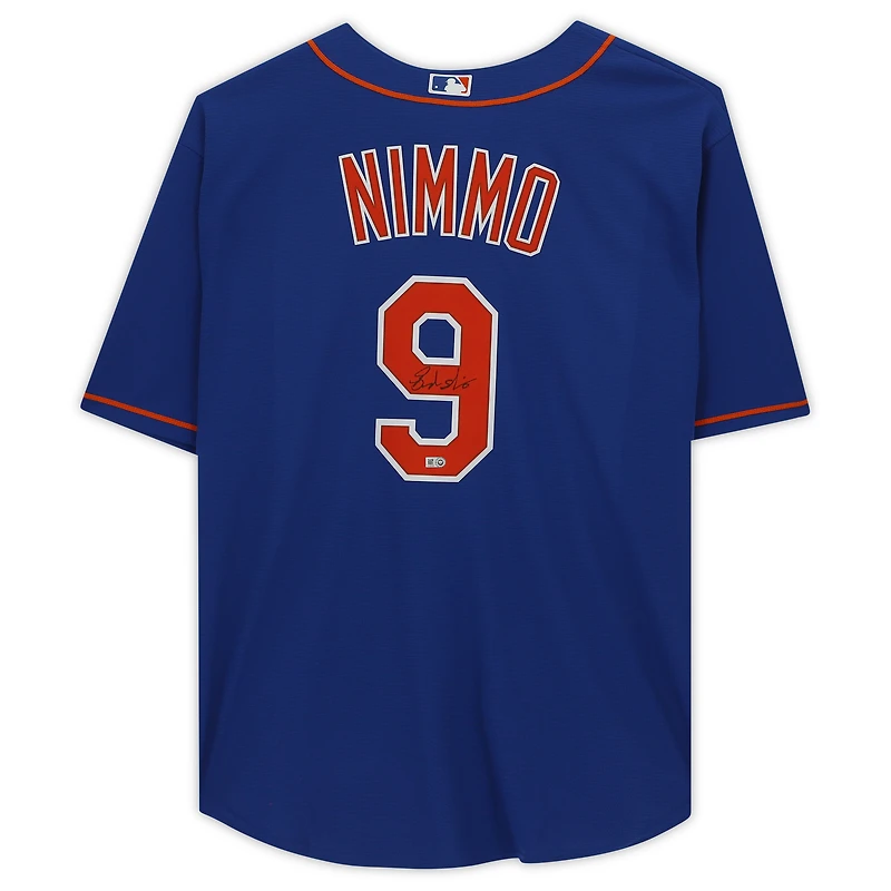 Brandon Nimmo New York Mets Autographed Royal Nike Replica Jersey