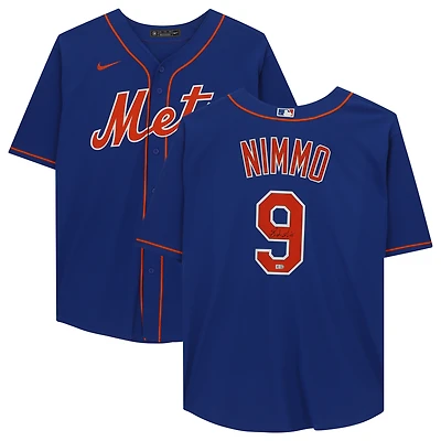 Brandon Nimmo New York Mets Autographed Royal Nike Replica Jersey