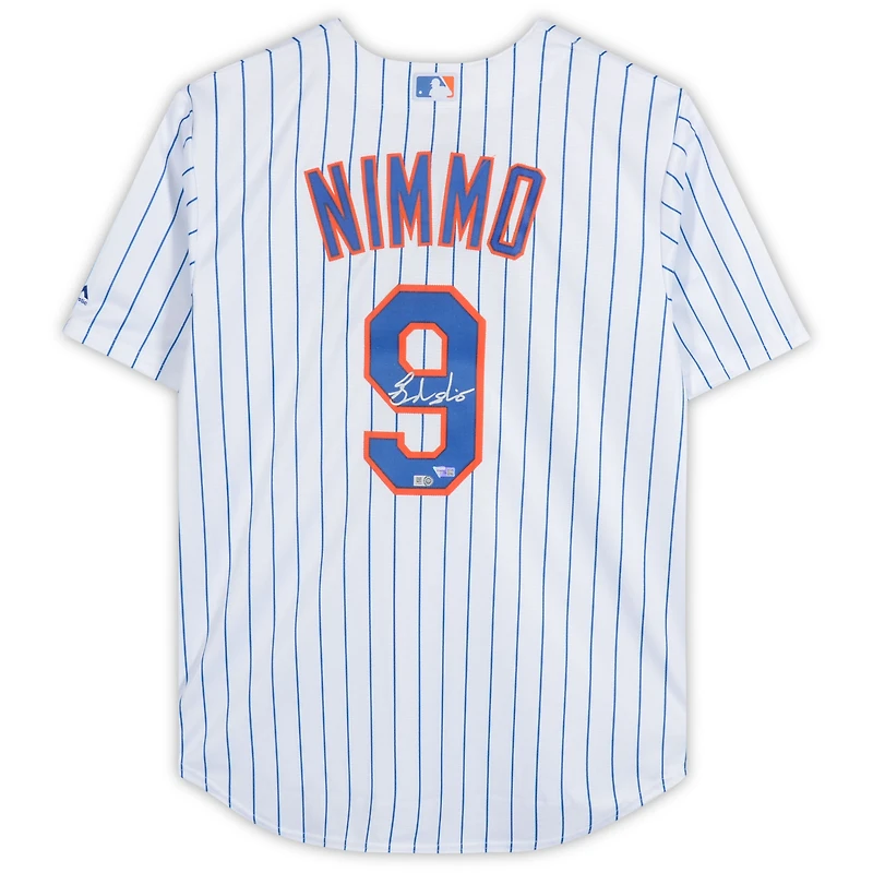 Brandon Nimmo New York Mets Autographed White Majestic Replica Jersey