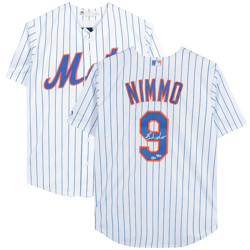 Brandon Nimmo New York Mets Autographed White Majestic Replica Jersey