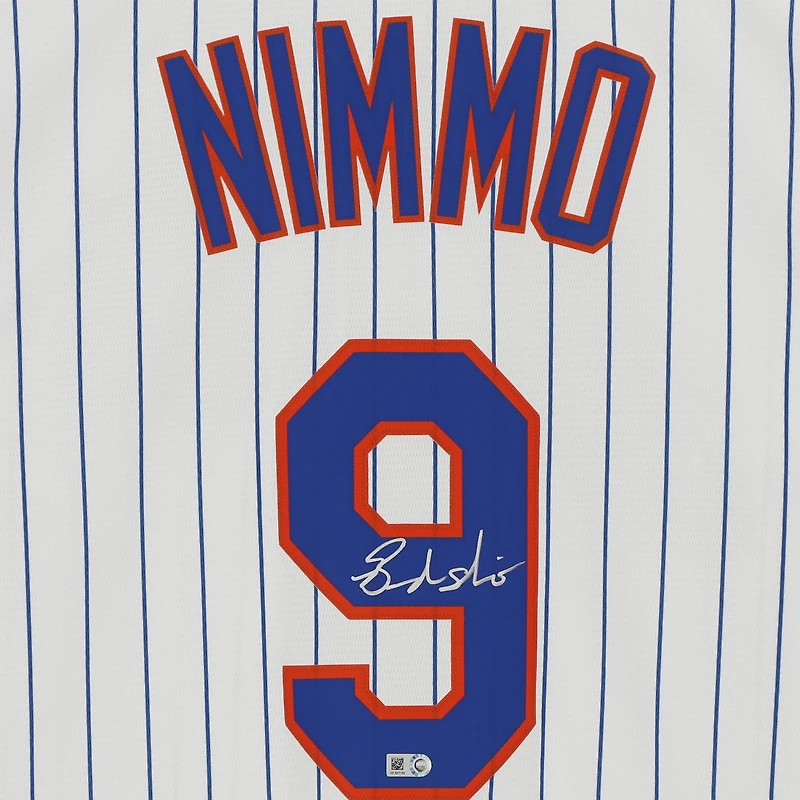 Brandon Nimmo New York Mets Autographed White Nike Replica Jersey
