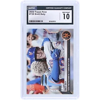 V106832 Mets Brett Baty New York Mets 2022 Topps frappe maintenant un circuit de deux points lors de sa première apparition en carrière dans la MLB #729 CGC Carte recrue authentifiée 10 Brett Baty UNS TPP CARTES À ÉCHANGER 45664 COLTRC CC01BB1474 #14