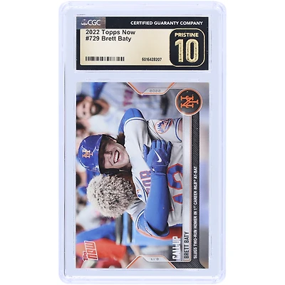 Brett Baty New York Mets 2022 Topps Now Slugs Two-Run Homer In 1st Career MLB At-Bat #729 CGC Authenticated Pristine 10 Rookie Card