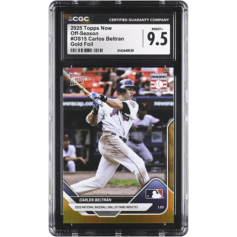 Carlos Beltran New York Mets 2025 Topps Now Off-Season Gold Foil #OS15 #/50 CGC Authenticated 9.5 Card