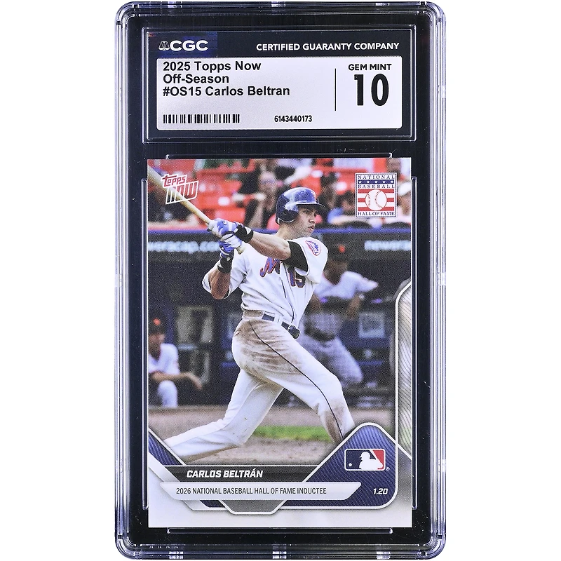 Carlos Beltran New York Mets 2025 Topps Now Off-Season National Baseball Hall of Fame #OS15 CGC Authenticated 10 Card