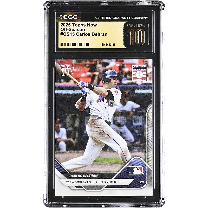 Carlos Beltran New York Mets 2025 Topps Now Off-Season National Baseball Hall of Fame #OS15 CGC Authenticated PRISTINE 10 Card