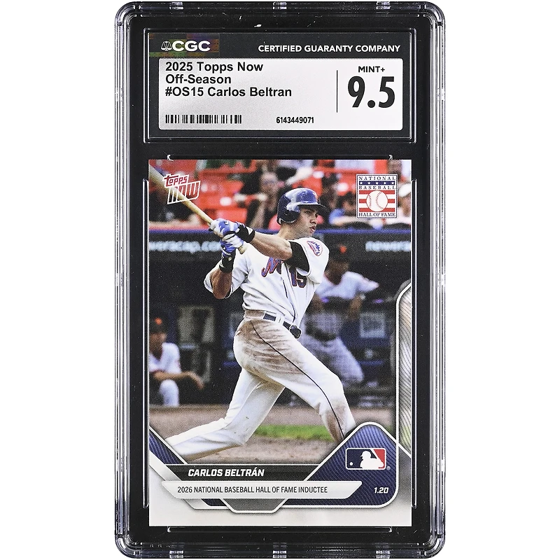 Carte Carlos Beltran des Mets de New York 2025 Topps Now Off-Season #OS15 authentifiée CGC 9.5