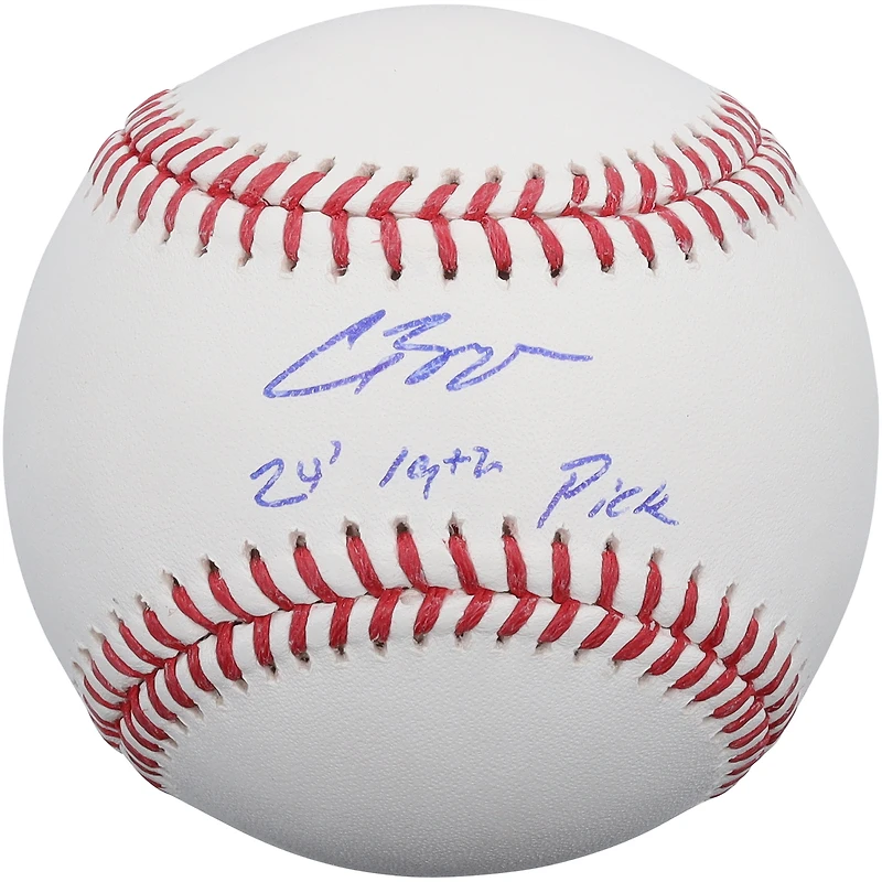 Balle de baseball autographiée par Carson Benge des Mets de New York avec inscription « 24 » (19e choix)
