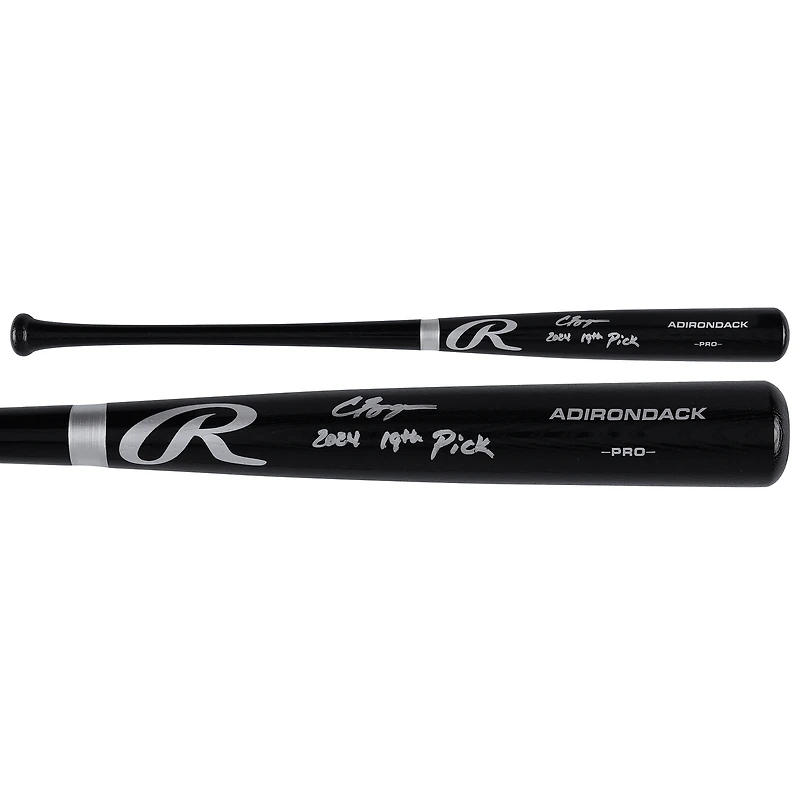 Carson Benge New York Mets Autographed Black Rawlings Pro Bat with "2024 19th Pick" Inscription