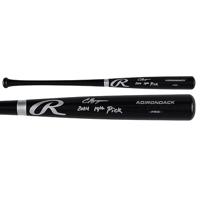 Carson Benge New York Mets Autographed Black Rawlings Pro Bat with "2024 19th Pick" Inscription