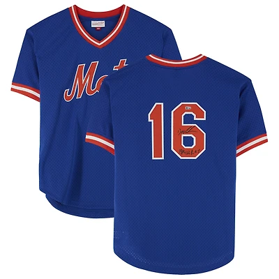 Maillot réplique autographié par Dwight Gooden des Mets de New York avec Mitchell & Ness et l'inscription "1984 NL R.O.Y."