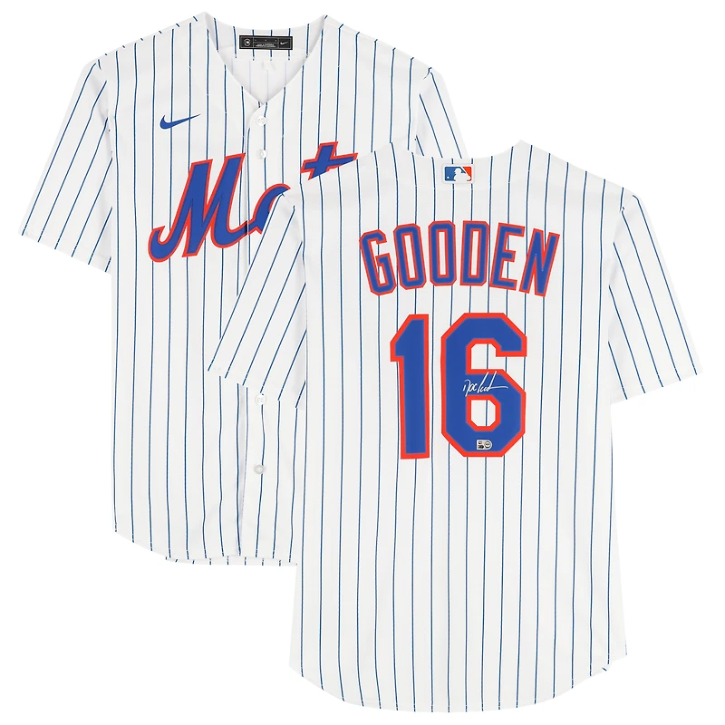 Dwight Gooden New York Mets Autographed White Nike Cooperstown Collection Replica Jersey
