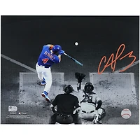 Francisco Alvarez New York Mets Autographed 11" x 14" Swinging Spotlight Photograph - Signed in Orange Ink