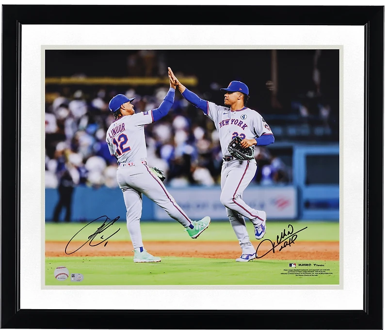 Francisco Lindor & Juan Soto New York Mets Autographed 16" x 20" Celebration Photograph