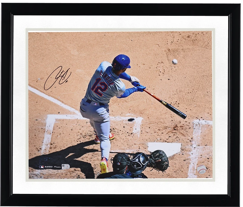Photo dédicacée de Francisco Lindor (New York Mets) - Vue plongeante sur un home run (40,6 x 50,8 cm)