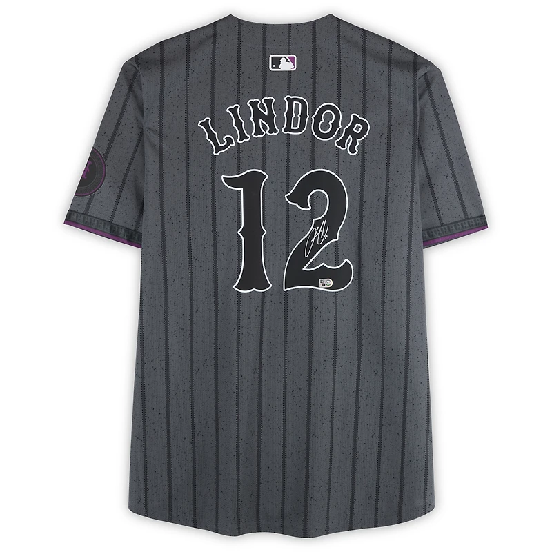 Francisco Lindor New York Mets Autographed Black Nike City Connect Limited Jersey