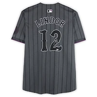 Francisco Lindor New York Mets Autographed Black Nike City Connect Limited Jersey