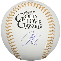 Francisco Lindor New York Mets Autographed Gold Glove Logo Baseball