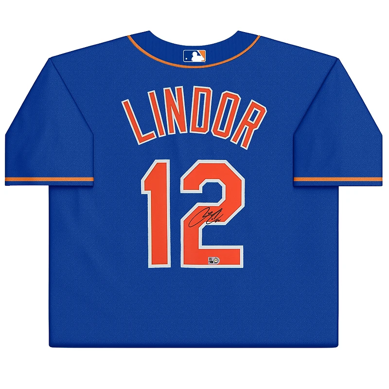 Francisco Lindor New York Mets Autographed Royal Nike Replica Jersey  