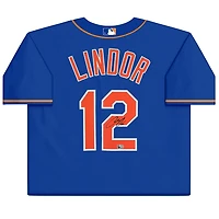 Francisco Lindor New York Mets Autographed Royal Nike Replica Jersey  