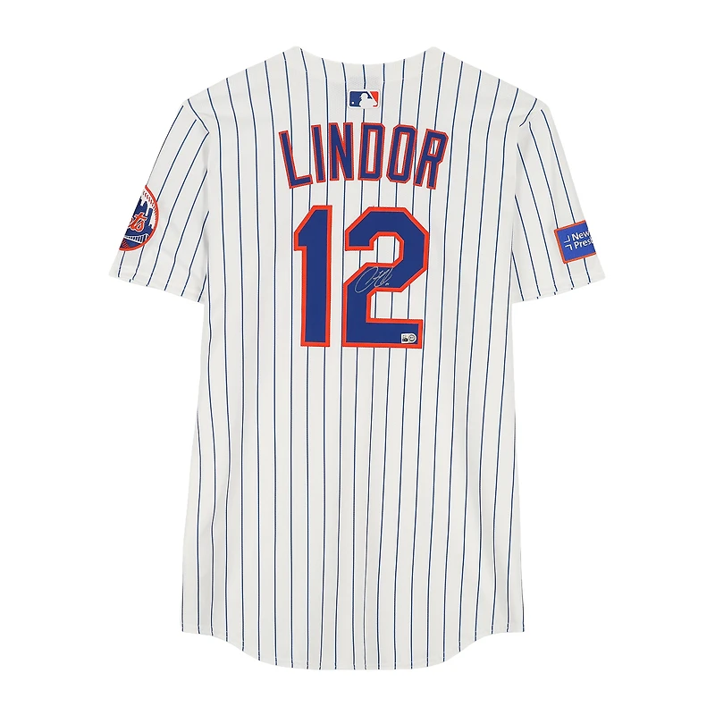 Francisco Lindor New York Mets Autographed White Nike Elite Jersey