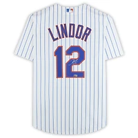 Francisco Lindor New York Mets Autographed White Nike Replica Jersey