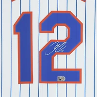 Maillot réplique blanc Nike autographié par Francisco Lindor des Mets de New York