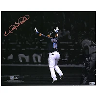 Photographie autographiée de 11"x 14" de Gary Sheffield, 500e coup de circuit des Mets de New York
