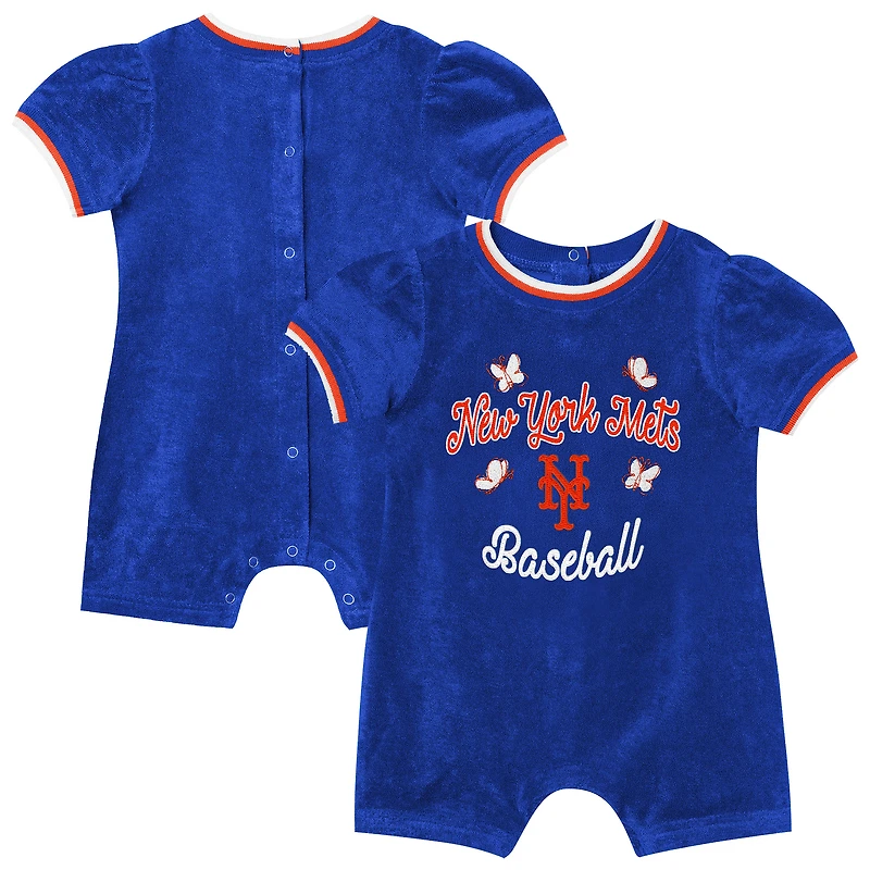 Combinaison à remontoir Outerstuff Royal New York Mets pour bébé fille